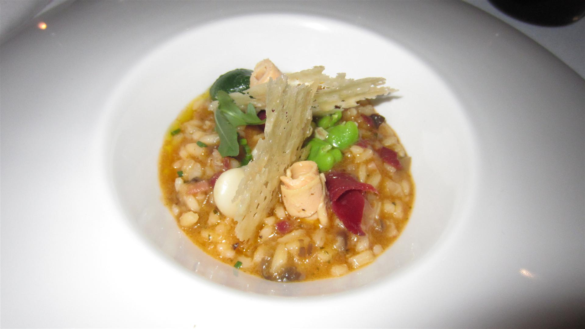 Restaurante La Salita Risotto with thyme and duck liver and duck ham